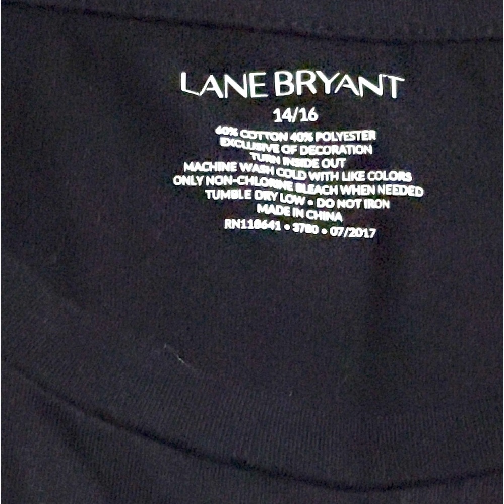 2/$13🌼LANE BRYANT Graphic Tee With Lace Trim🌼 - Picture 3 of 11